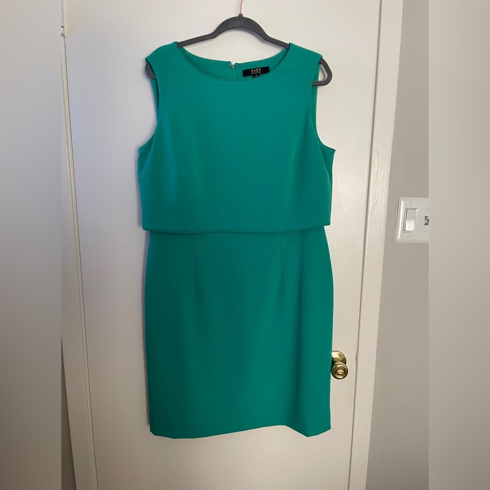 Alex Marie Tailored Green Sheath Dress Size 16